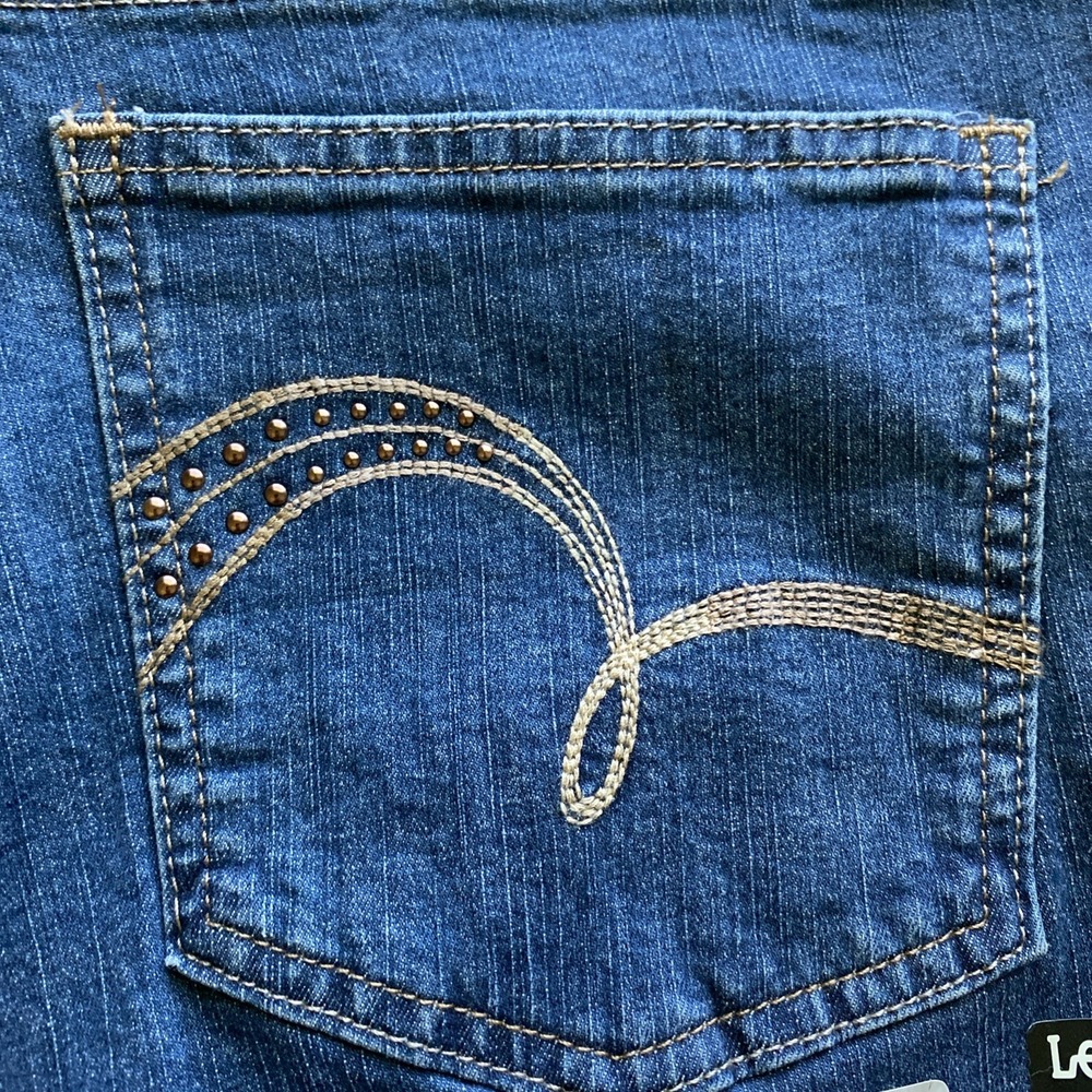 NWT Lee Jeans Women 16 S Blue Denim Slender Stretch Barely Bootcut Low on Waist - Picture 9 of 13